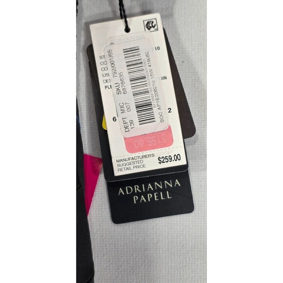 Adrianna Papell Formal Gown Maxi Dress Black Satin Sequin Long NWT Glam 16W - Picture 12 of 16